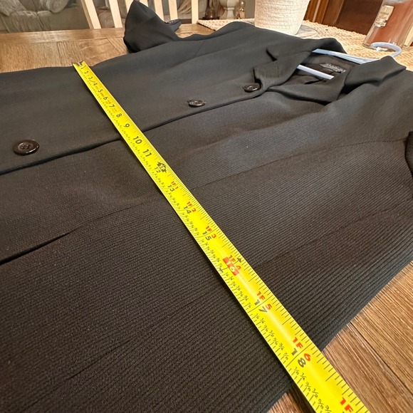 Alex Garfield Blazer Black Ribbed Business Career Button Front Jacket Size 10 - Picture 7 of 8